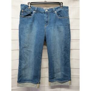 Route 66 Denim Roll Cuff Jean Capri Pants Plus Size 20 99% Cotton